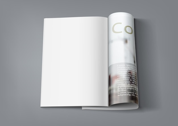 Vector realistic magazine with clear page for you