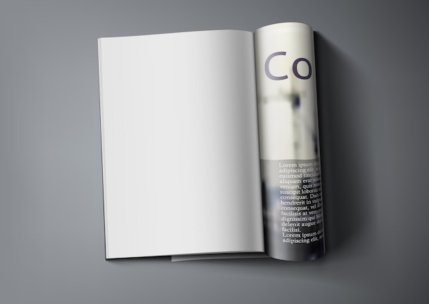 Vector realistic magazine with clear page for you