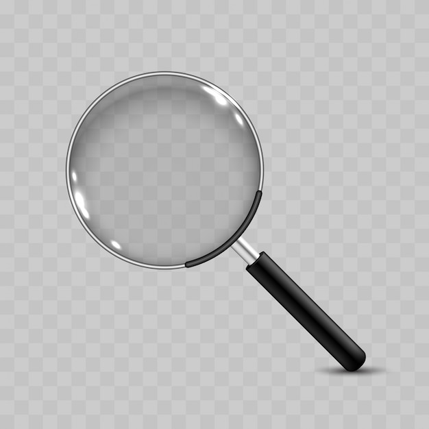 Realistic  magnifying glass icon