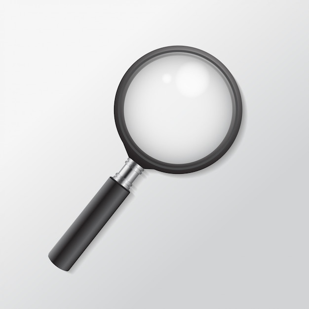 Realistic magnifying glass icon