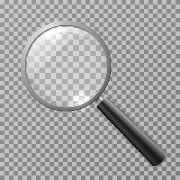 Vector realistic magnifying glass isolated