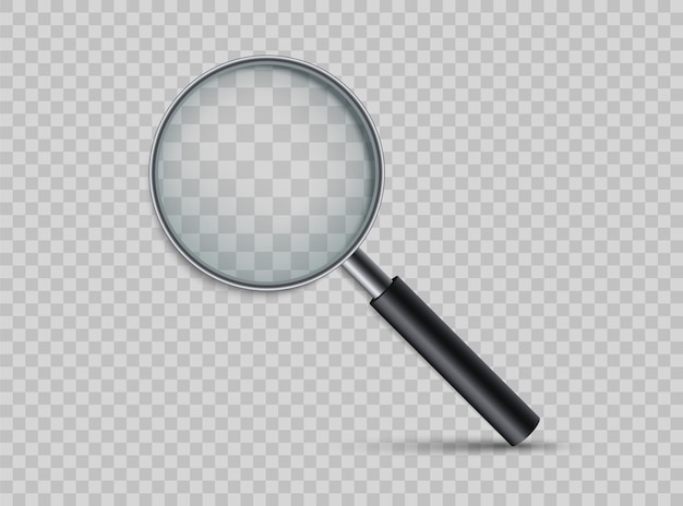 Vector realistic magnifying glass. loupe for magnify.