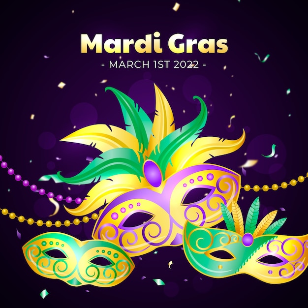 Realistic mardi gras illustration