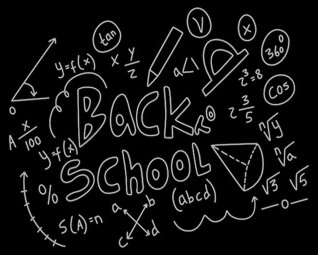 realistic math chalkboard background illustration