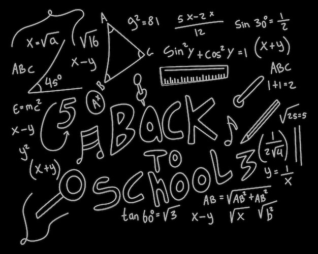 ベクトル リアルな数学 黒板の背景のイラスト