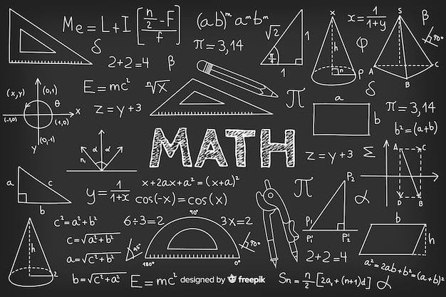 Vector realistic math chalkboard background