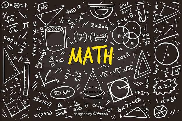 Realistic math chalkboard background