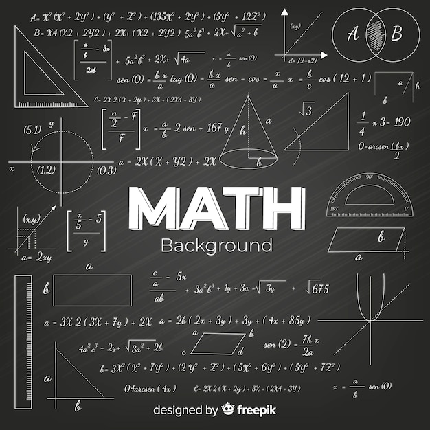 Vector realistic math chalkboard background