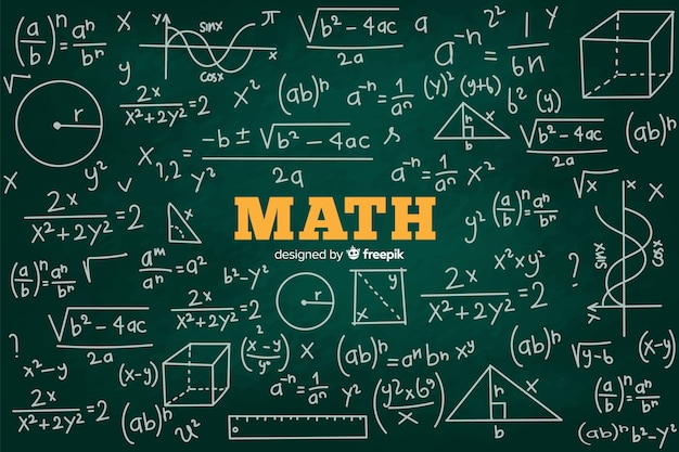 Vector realistic math chalkboard background