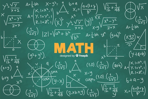 Vector realistic math chalkboard background