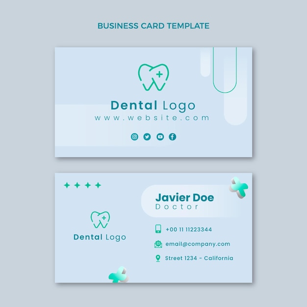 Vector realistic medical business card horizontal