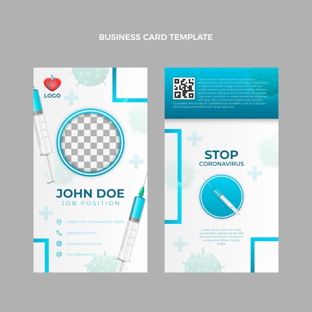 Realistic medical business card vertical