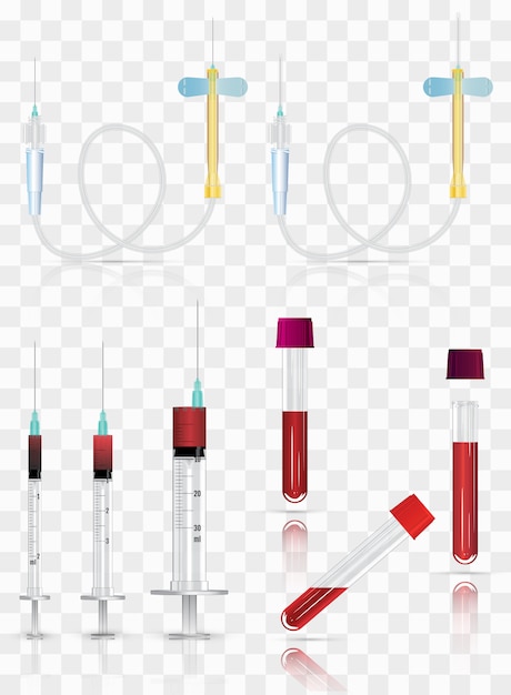 Realistic medical supplies. for blood collection set, for short