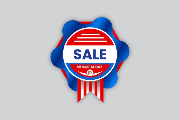 Vector realistic memorial day sale label design vector