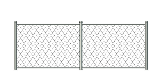 Vector realistic metal chain link fence isolated template for your design