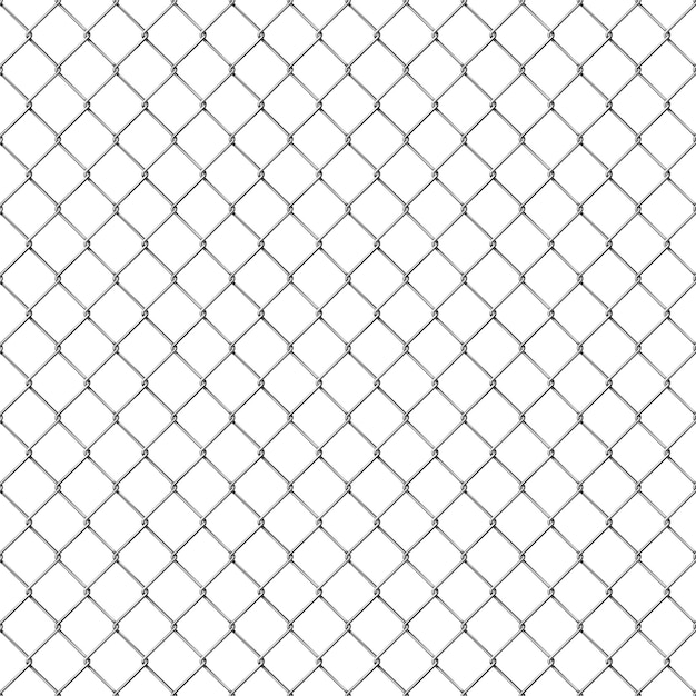 Realistic metal chain link fence seamless pattern. Prison cage wire grid. Security steel mesh barrier, lattice border wall vector background