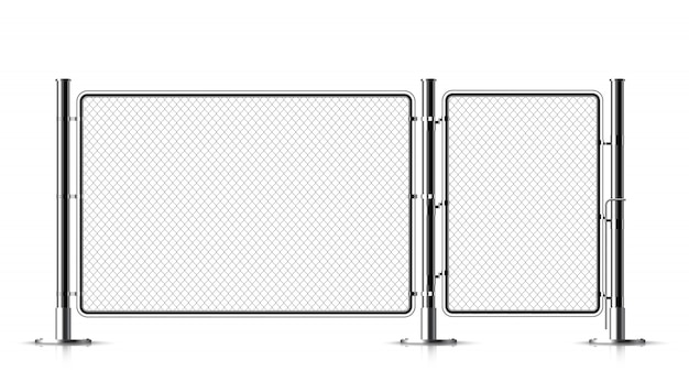 Recinzione metallica realistica del collegamento a catena.