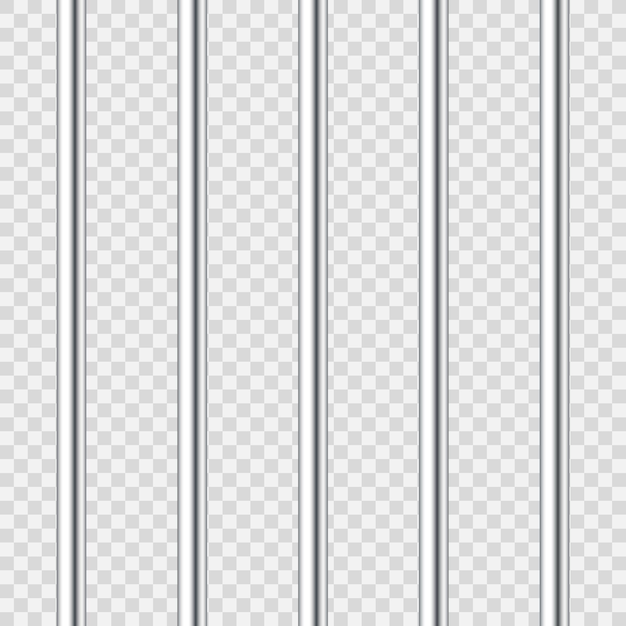 벡터 현실적인 금속 감옥 막대기, 세부적인 감옥 케이지, 감옥 철 울타리, 범죄 배경 모형, 크리에이티브