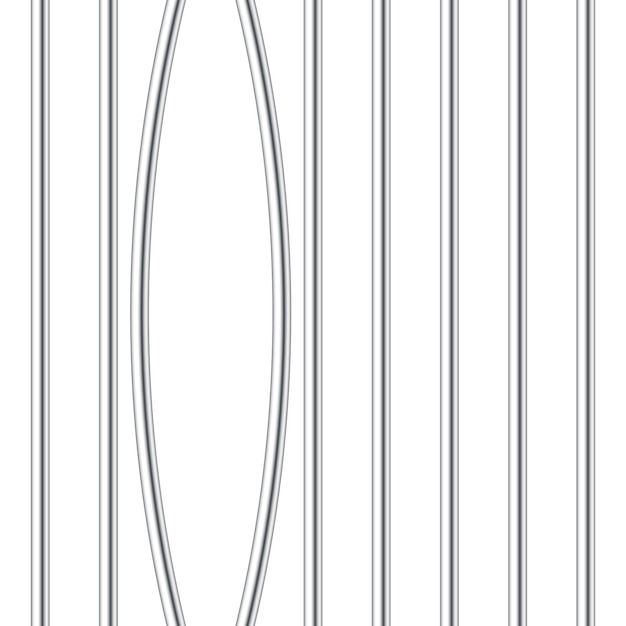 벡터 백색 배경에 고립 된 현실적인 금속 감옥 막대기 세부적인 감옥 케이지 감옥 철 울타리