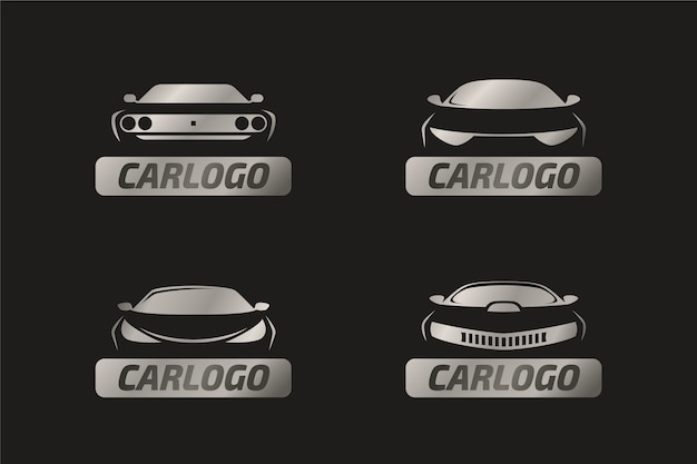 Realistic metallic car logo concept