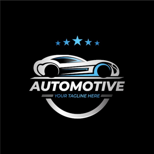 Vector realistic metallic car logo