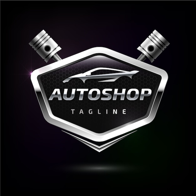 Vector realistic metallic car logo