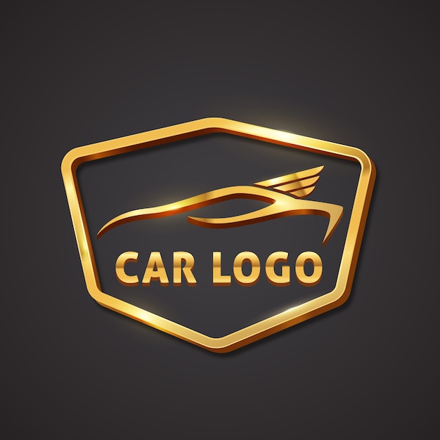 Realistic metallic car logo