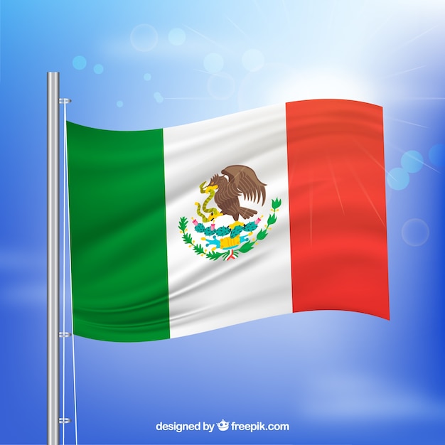 Vector realistic mexican flag background