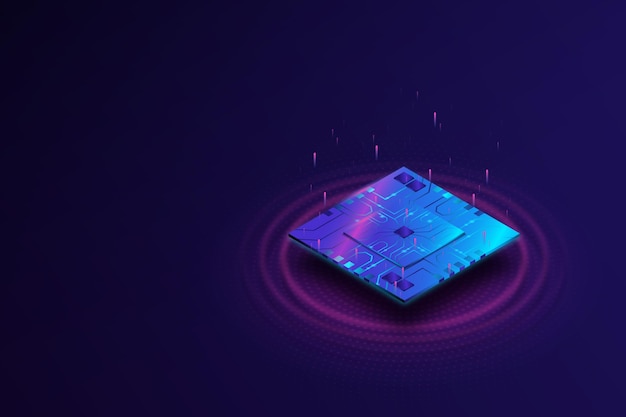 Vector realistic microchip processor background