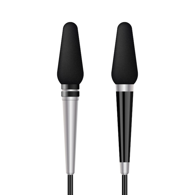 Vector realistic microphones isolated on white