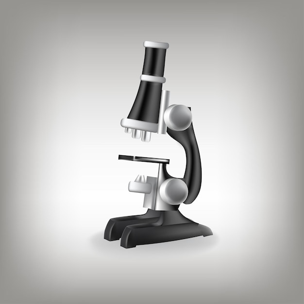 Realistic microscope 3d chemistry pharmaceutical instrument microbiology magnifying tool