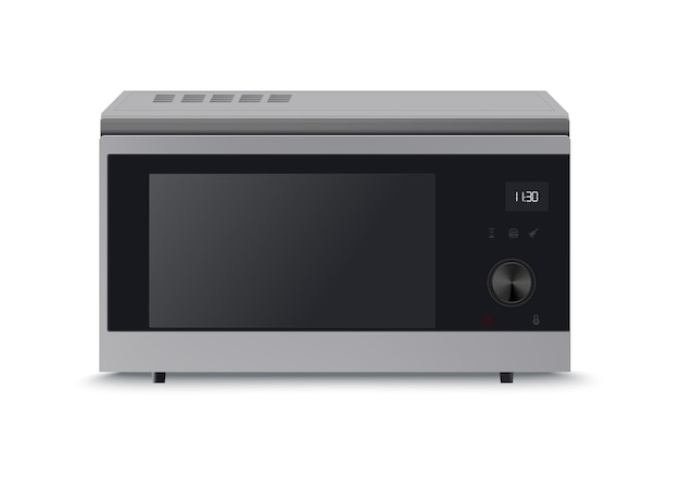 Vector realistic microwave kitchen appliance