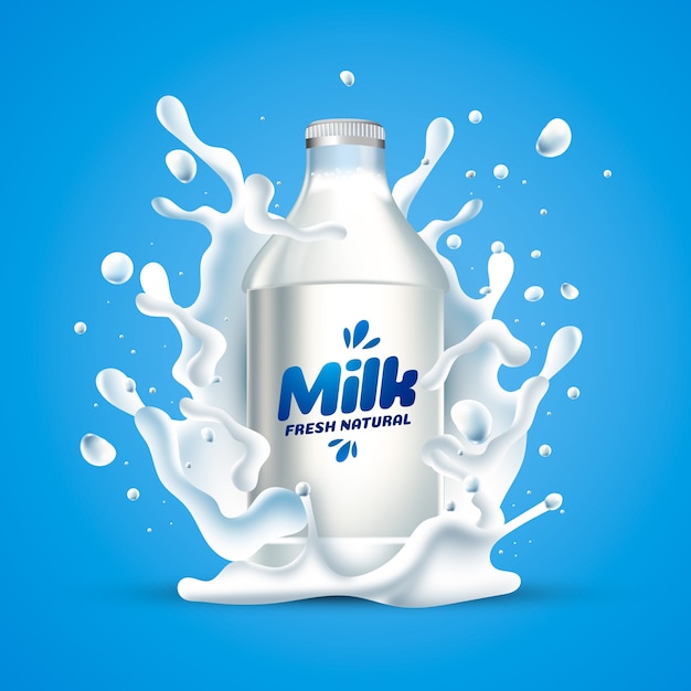 現実的な牛乳のイラスト