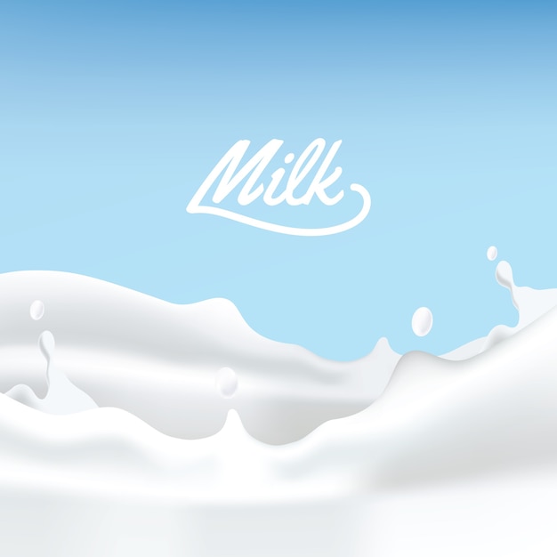 Vector realistic milk splash illustration