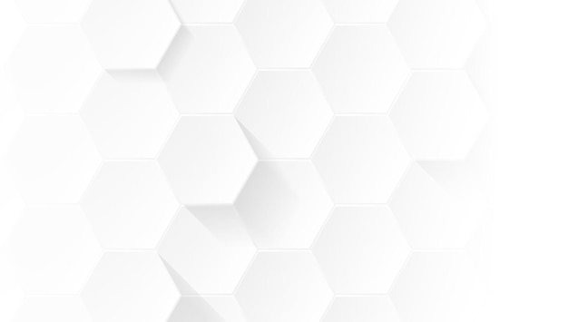 Realistic and minimalist 3d vector hexagon geometric memphis pattern, white abstract background