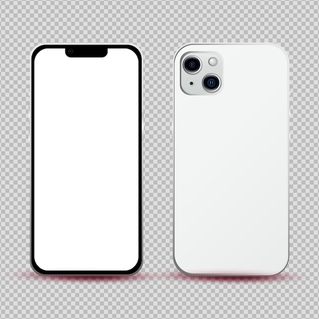 Mockup realistico senza sfondo bianco telefono cellulare vettore