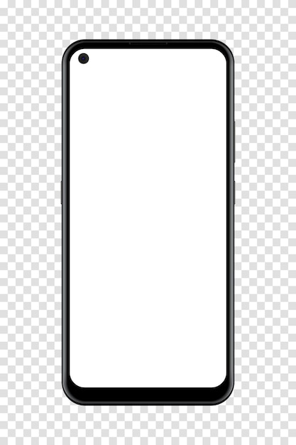 Реалистичная модель смартфона Макет смартфона Устройство вид спереди 3D вектор мобильного телефона