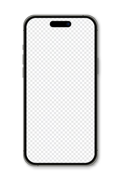 Vettore smartphone modello realistico smartphone mockup vista frontale del dispositivo telefono cellulare 3d con ombra illustrazione vettoriale