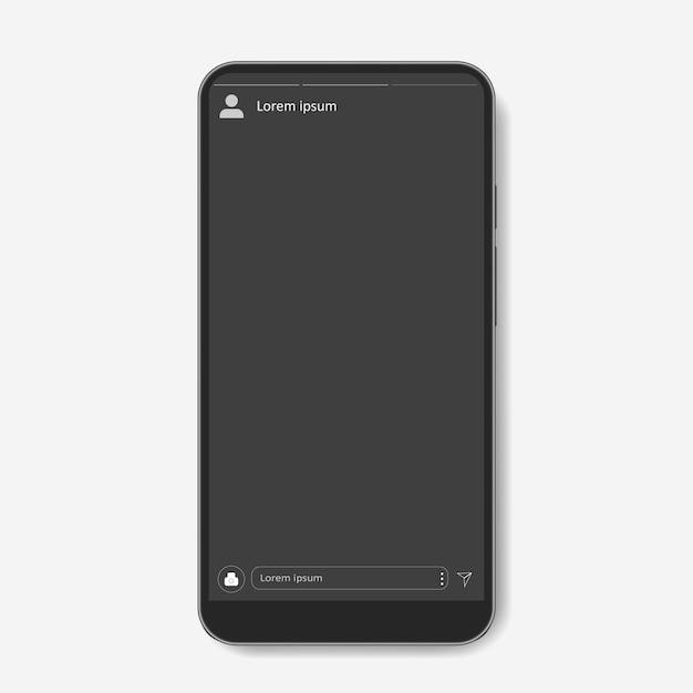 Realistic modern phone frame template. social network interface app for story.