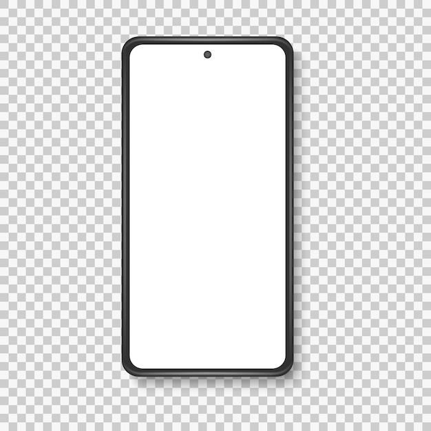 Realistic modern phone mock up isolated on white background Vector illustration