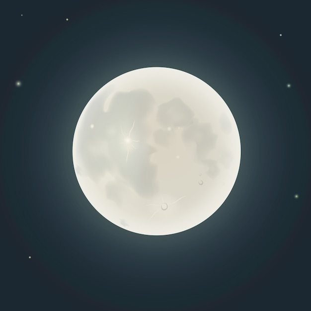 Realistic moon on night