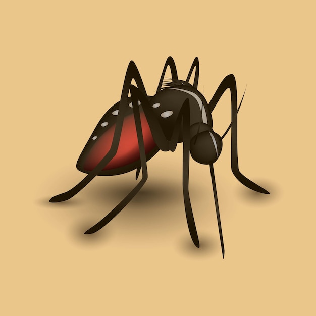 Реалистичная иллюстрация изолированного вектора комаров