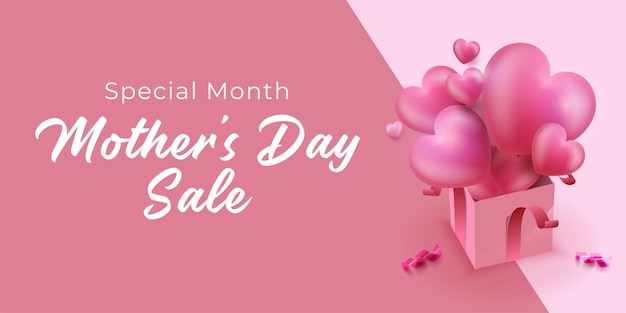 Vector realistic mothers day gifts banner suitable for sales promotion