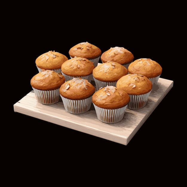 Vettore illustrazione realistica di vettore della torta del muffin