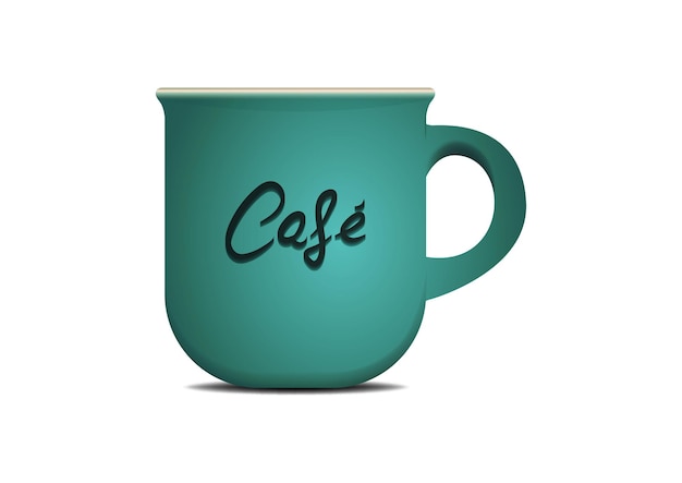 Vettore tazza di caffè realistica isolata su sfondo bianco illustrazione vettoriale della tazza di caffè