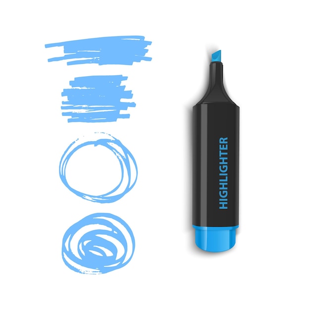 Realistic multicolored markers in vector format on white background