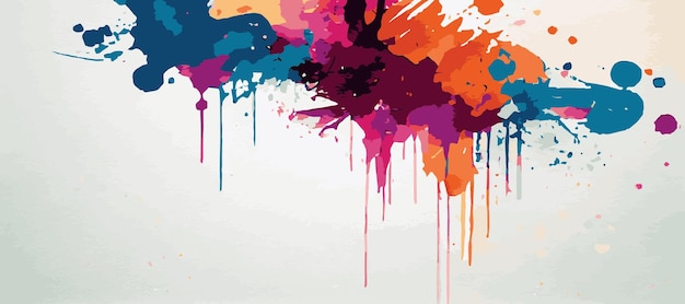 Realistic multicolored watercolor panoramic texture on a white background Vector