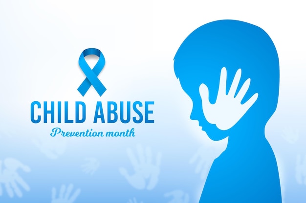 Realistic national child abuse prevention month illustration