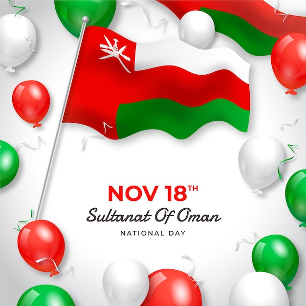 Vector realistic national day of oman illustration