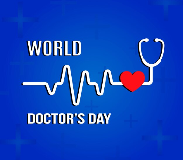 Realistic national doctors day background with stethoscope on medic